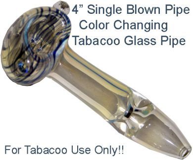 4 inch single blown glass tobacco pipe tp184BL