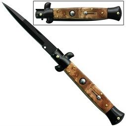 Automatic Switchblade Stiletto Knife Black Oak a155lb