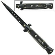 Black Whitewall Automatic Stiletto Knife a155blb