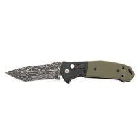 Bear Ops Green Bold Action 5 Automatic Knife 3.25" Damascus Tanto