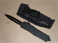 Delta Force OTF D/A Dagger Half Serrated Black Automatic Knife Black Button