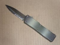 Lightning Camo OTF D/A Automatic Knife Satin Double Edge Serrated Blade