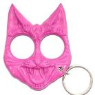 Self Defense Evil Cat Protection Keychain Pink