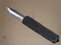 Titan Black D/A OTF Satin Serrated Tanto Edge Automatic Knife