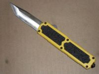 Titan Yellow D/A OTF Automatic Knife - Satin Tanto Plain