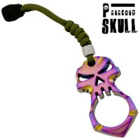 Titanium Survival Paracord Keychain Skull Single Knuckle