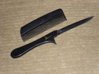 azan black tactical self defense comb knife az112bk