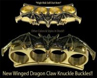 gold winged demon belt buckle 14gd