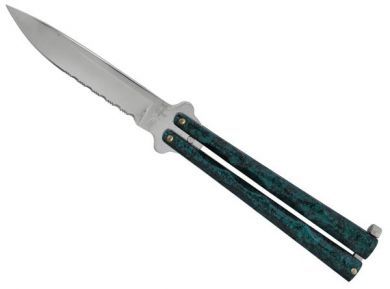 green diamond handle butterfly knife p39gnt