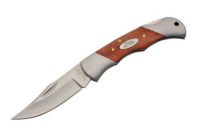 natural wood handle liner lock knife 210738