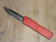 red silver serrated widow switchblade knife taiwan