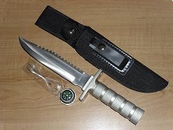 silver survival hunting knife s8881