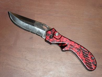 top tech red taiwan automatic knife