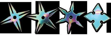 4 Pc Rainbow Throwing Stars Set XL1198