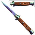 Automatic Titanium Rosewood Stiletto Knife a155kar