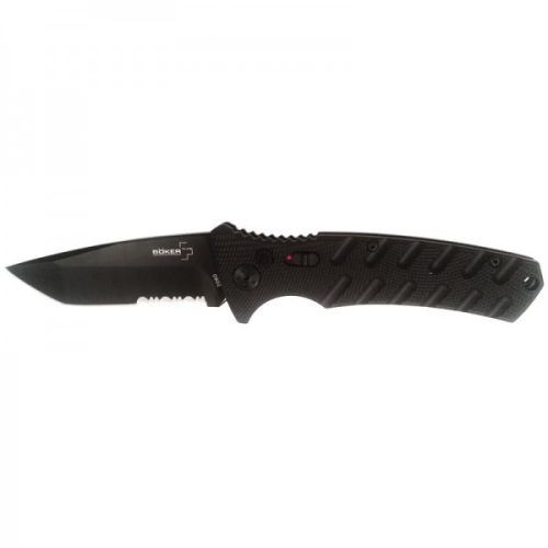 Boker Plus Strike Black Tanto Serrated Side Opening Automatic Knife