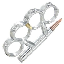 Gold Reloaded Magnum Cartridge Silver Bullet Brass Knuckles