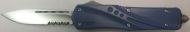 Impaler Blue D/A OTF Automatic Knife Satin Drop Point VG-10 Serr Blade