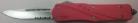 Impaler Red D/A OTF Automatic Knife Satin Drop Point VG-10 Serr Blade