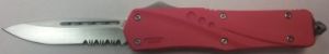 Impaler Red D/A OTF Automatic Knife Satin Drop Point VG-10 Serr Blade
