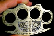 Latin Deus Ex Machina Brass Knuckles Paperweight