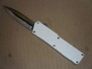 Lightning OTF White D/A Satin Double Blade Automatic Knife