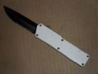 Lightning White OTF D/A Automatic Knife Black Serrated Blade