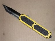 Titan Yellow D/A OTF Automatic Knife Black Serrated Tanto