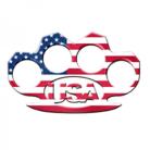 USA Flag Brass Knuckles Paper Weight