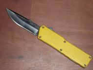 Lightning Yellow D/A OTF Automatic Knife Plain Silver Blade