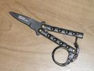 black keychain butterfly knife 1601bk