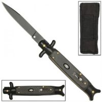 checker black switchblade stiletto knife GBS27