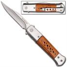 dual action knife spring activated pakkawood sp355pk7