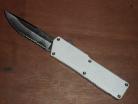 Lightning White D/A OTF Automatic Knife Serrated Silver Blade