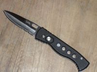 spear point taiwan black switchblade knife 02