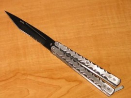 tactical tanto black butterfly knife c27bk